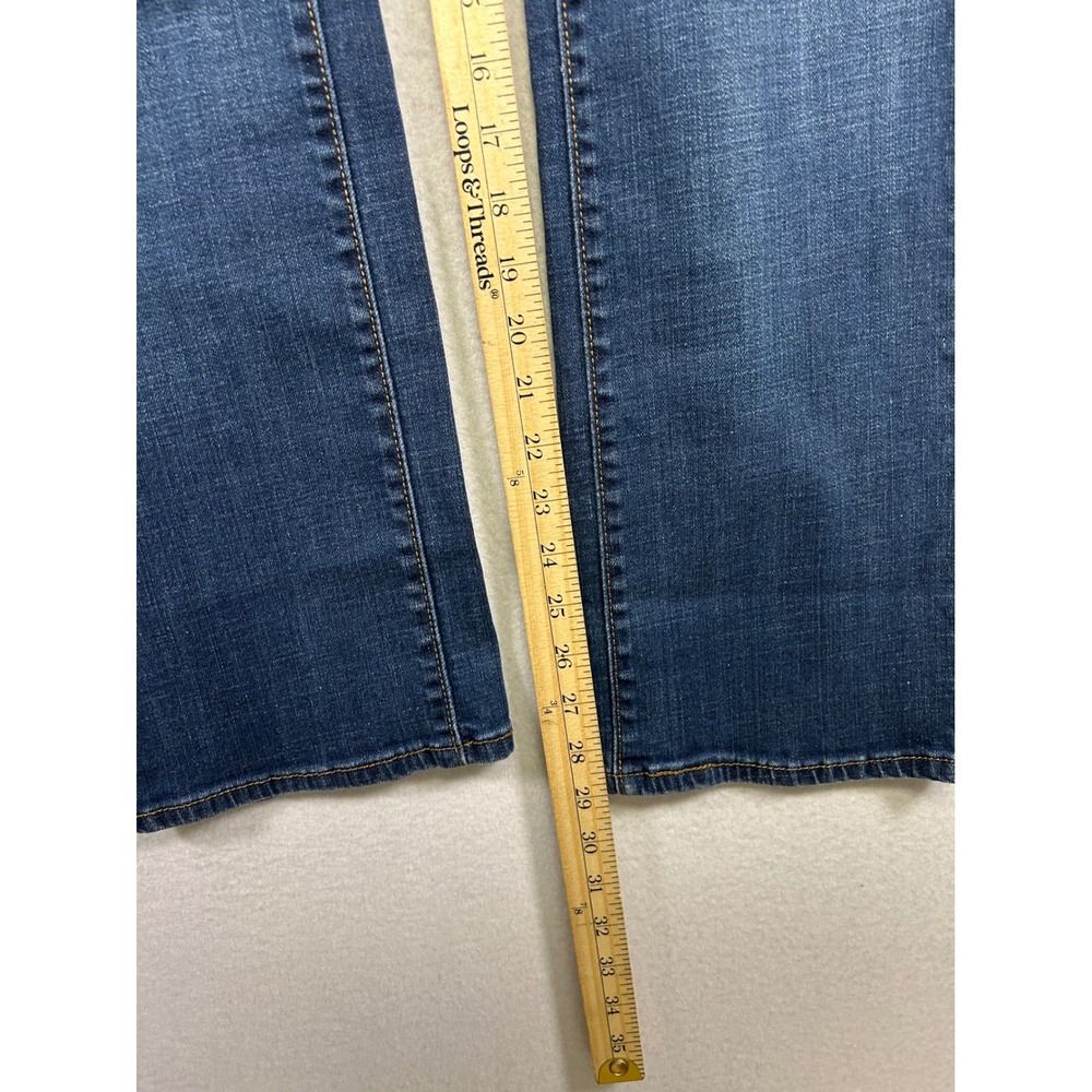 Classic Casual Denizen Levi's Women 10M Blue Straight Leg Mid Rise Stretch Jeans - Picture 6 of 12